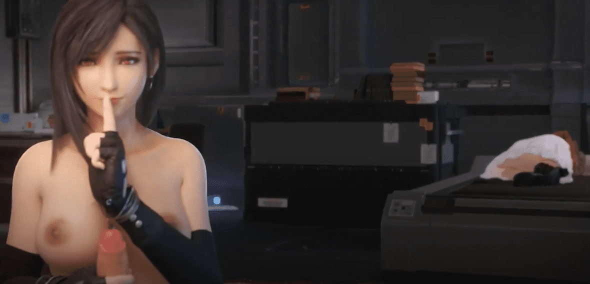 Final Fantasy: Tifa fuck Cloud in front of Sleeping Aerith
